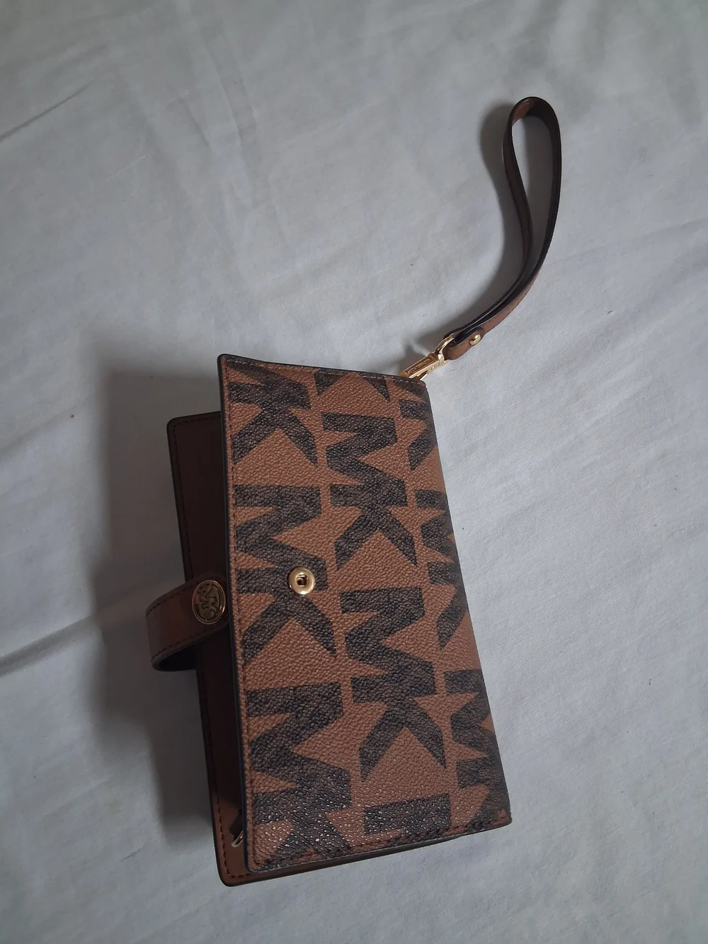 Michael Kors Brown Leather Wristlet Wallet